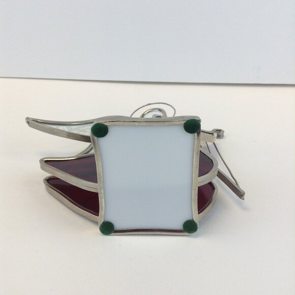 Vintage Red Stained Glass Harp Playing Angel Votive/Tealight Holder - Picture 10 of 16